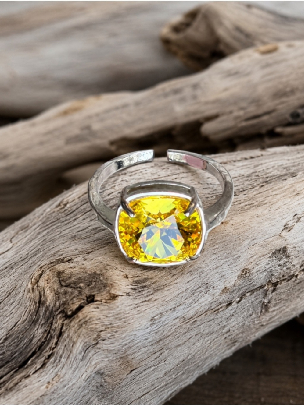 Handcrafted sparkly ring made with Swarovski crystal adjustable fit